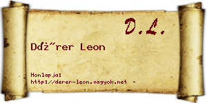 Dérer Leon névjegykártya